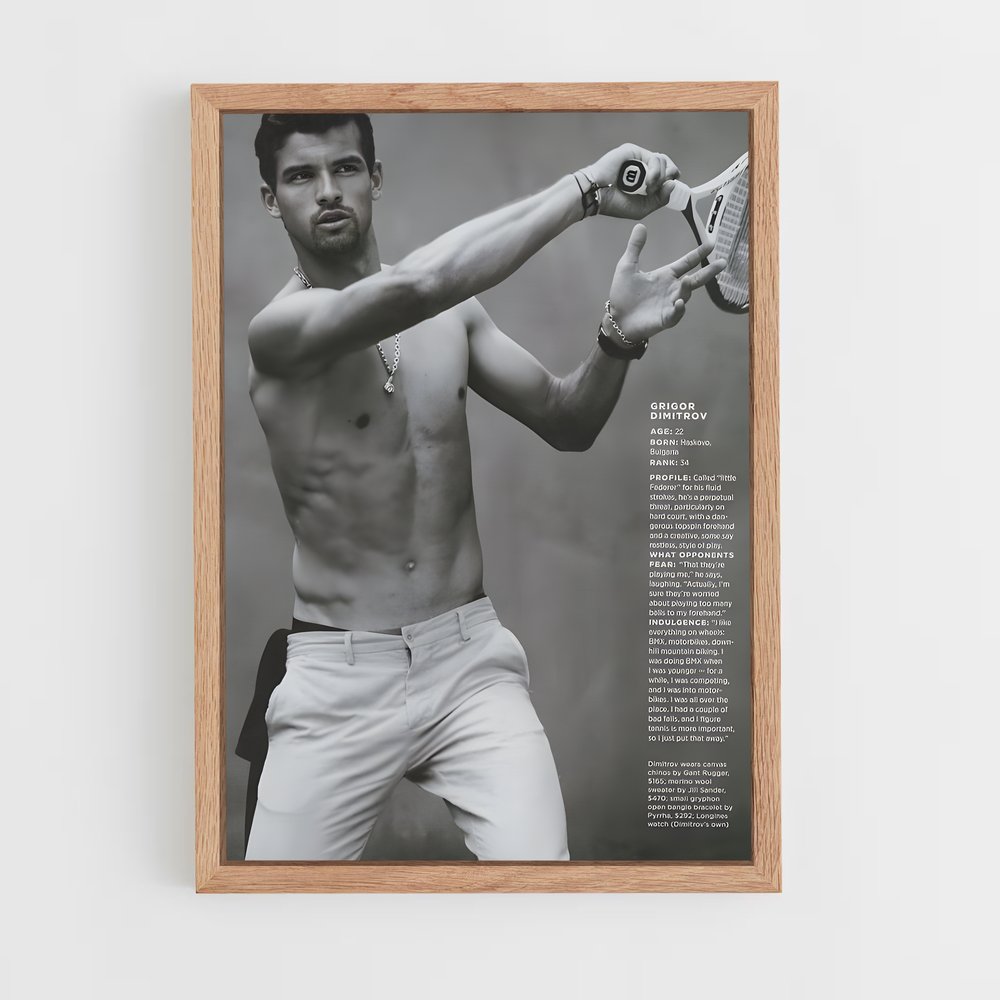 Poster Grigor dimitrov éclatants – affiche Tennis (vue 4)